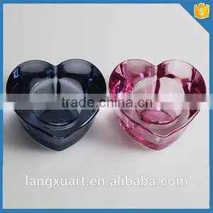 Colorful Heart Shaped Glass Candle Holder thumbnail-3