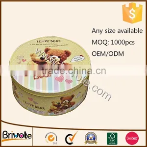 Free Shipping Wholesale Custom Cookie Box Cookie Tins Metal Box Cartoon Round Tin Box thumbnail-1
