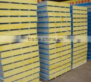 Galvanized Color Metal Glass Wool Sandwich Panel for Roofing and Wall and Warehouse thumbnail-1