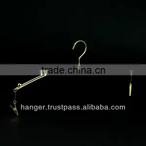 Japanese Metallic Golden Lingerie Hanger With Clips for Hotel Equipment thumbnail-1