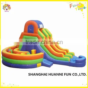 Outdoor Central Park Sports Commercial 10x6m Kids PVC Inflatable Water Slide With Pool Price thumbnail-1