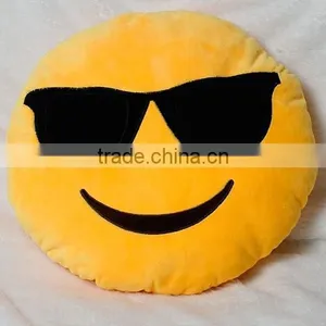 20 Styles Emoji Smiley Emotion Round Cushion Home Pillow Stuffed Plush Soft Toy Almofada Cushion Cover Christmas Present thumbnail-1