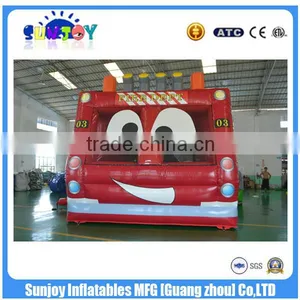 Popular Amusing Special Fire Car Combo Inflatable Bouncer Combo for Kids Paly thumbnail-1