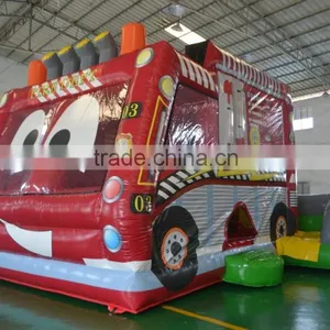 Popular Amusing Special Fire Car Combo Inflatable Bouncer Combo for Kids Paly thumbnail-4