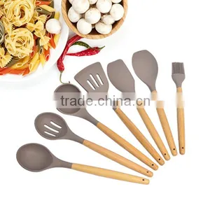 FDA LFGB Food Grade Wholesale Silicone Personalized Kitchen Utensil Set Modern Baking Cooking Tools Best Selling Products thumbnail-5