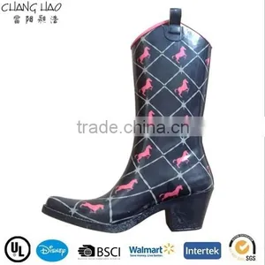 (CH.W167) Lady High Heel Rubber Boot Cheap Woman Safety Rain Boots thumbnail-1