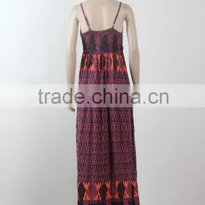 Wholesale Maxi Dress Sex 2016 New Fashion Design Printed Spaghetti Strap Maxi Dress thumbnail-2