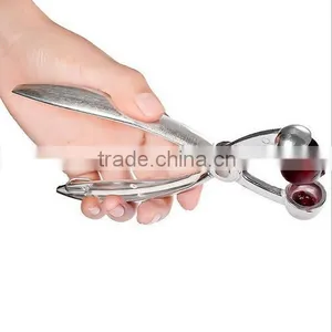 Stainless Steel Cherry Pitter Olives Pits Stoner Removal Core Easy Squeeze Grip Kitchen Tool thumbnail-2