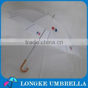 75cm Solid Color Manual Open Wooden Handle Golf Umbrella thumbnail-1