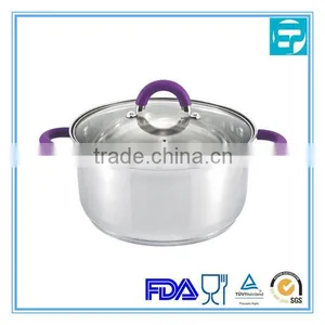 Stainless Steel Induction Hot Soup Pot With Colorful Silicone Handle thumbnail-1