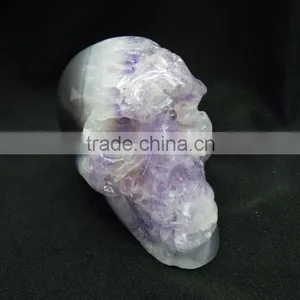 Wholesale Top Quality Amethyst Crystal Skull With Geode All by Hand Made Good for Collection or Gift thumbnail-5