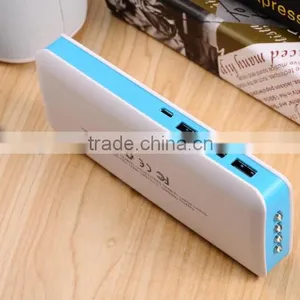 Three USB Socket Port 2015 New Arrival CE Fashion Portable 15000mah Mobile Power Bank With Led Light thumbnail-5