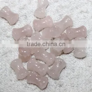 Hot Sale Natural Rose Quartz Ear Piercing Jewelry,double Flare Ear Plugs thumbnail-2