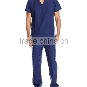 OEM Mens Unisex Medical Scrub Set V-neck 2 Pocket Top and Pant 2 Piece Set thumbnail-1