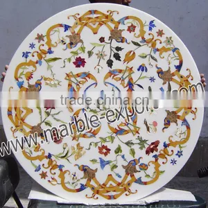 Beautiful Marble Inlay Dining Table Top thumbnail-1