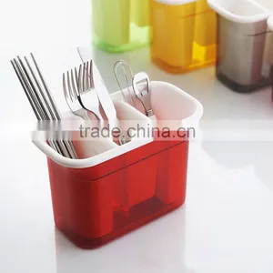 Colorful Square Drop Chopstick Plastic Cage Chopstick And Spoon Set Drain Racks Thickening Chopstick Storage Boes thumbnail-5