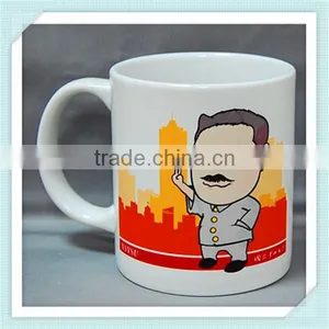 Hot Selling Promotion Advertising Logo Print Custom White Slim High Ceramic Cup Mugs thumbnail-3