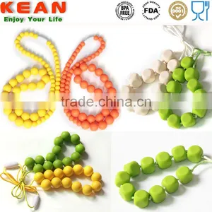 Silicone Teething Jewelry Champagne Navajo White DimGray Colors for You Choice Necklaces Silicone Bead Teething thumbnail-5