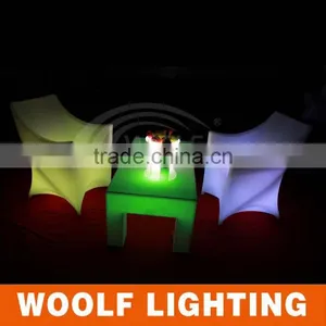 WOOLF WF-7190 Led Ktv Use Light Single Chair Sofa, Plastic Lit Led Furniture Sofa Chair thumbnail-4