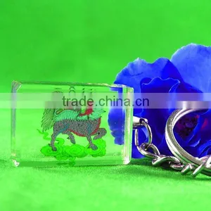 Rectangle Colorful Image Crystal Advertising Keychain thumbnail-1