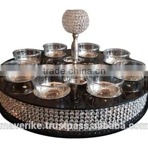 Black Crystal Lazy Susan/black Dining Lazy Susan/ Banquet Lazy Susan thumbnail-1