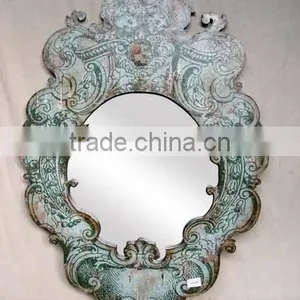 2016 New Style Antique Wooden Mirror Frame With Resin Decor thumbnail-2