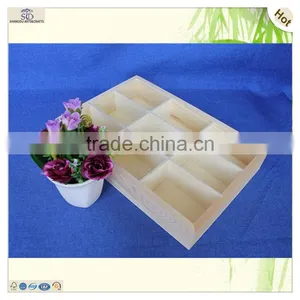 Best Seller Multi Grids Standing Storage Pine Wooden Tray thumbnail-5