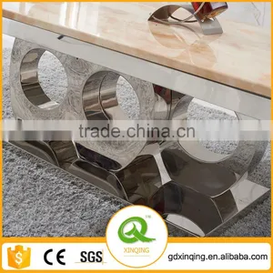 C406 Living Room Modern Design Rectangle White Marble Coffee Table thumbnail-3