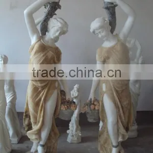 Hand Carved Europe Style Lamp Lady Figure Statue (white / Black / Yellow / Red) thumbnail-1