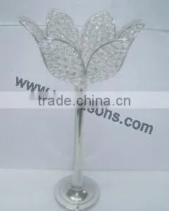 Crystal Beaded Pillar Candle Holder/ Crystal Wedding Centerpiece/Table Candlesticks thumbnail-2