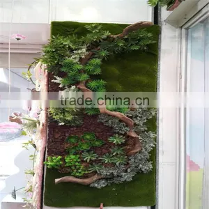 Indoor Plant Wall Artificial Panel Faux Hanging Wall Fake Grass Wall Paneling thumbnail-3