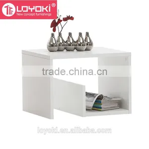 Hot Selling Unique Center Wood Table Design High White Gloss Painted MDF Coffee Table thumbnail-1