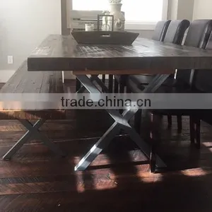 UK Hot-selling Solid Wooden Coffee Table Metal Iron X Shape Leg thumbnail-5