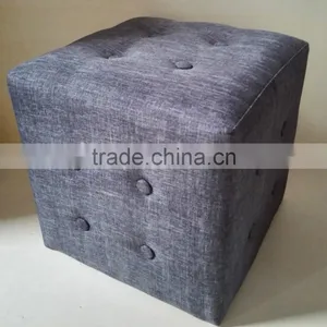 Living Room Furniture Ottoman Fabric Square Footstool thumbnail-3