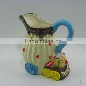 Dolomite Handpainted Ceramic Milk Jug in Train Shape thumbnail-1