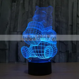 2016 Creative Colorful Touch Panel Round Base Colorful USB 3D Night Light Decoration Light for Christmas Gift thumbnail-1