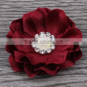 Fabric Flower With Pearl Rhinestone Center for Kids Hair Accessories thumbnail-6