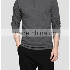 100% Cotton Long Sleeve Mens Slim Fit Printing Embroidery Plain Blank Polo T-shirt thumbnail-5