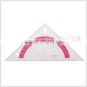 Kearing Chinese Manufactur Plastic Triangle Grading Rulerwith Protractor # T010 thumbnail-1