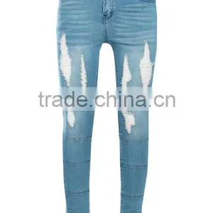 New Style Skinny Fit Denim Jeans Pent Men's Ripped Distressing Custom Made Jeans Pants thumbnail-4