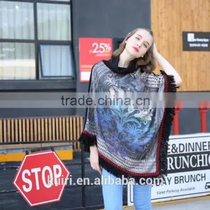 Women Plaid Tartan Scarf Fall Winter 2015 New Tassels Button Down Faux Cashmere Shawl Poncho Cape Wrap Warm Pashmina thumbnail-4