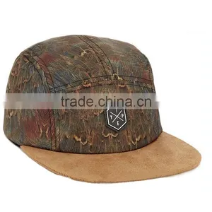Applique Embroidery Flower Design Suede Cheap 5 Panel Plain Hat thumbnail-2