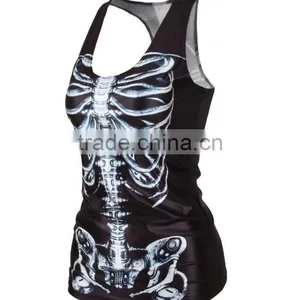 Sublimation Overfull Printing Skeleton Sport Clothing Tank Top for Women thumbnail-2
