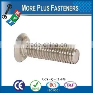 Made in Taiwan Slotted Crossed Hexagon Socket Drive Undercut Flat Head or Button Head Zinc Finish Steel Machine Screw thumbnail-3