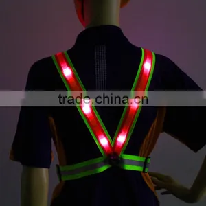 High Visible Elastic Exercise Led Reflective Flashing Safety Sporting Running Belt Vest thumbnail-1