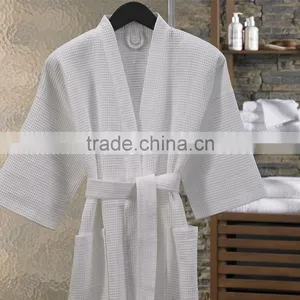 Wholesale Factory Cheap Hotel 100 Cotton Waffle Bathrobe thumbnail-4