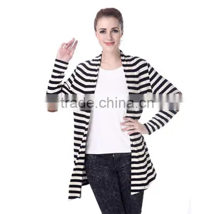 Wholesale Wool Knitted Sweater Cardigan Zebra Stripe Women thumbnail-1
