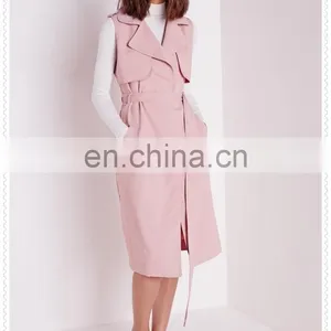 Korea Fashion Female Hot Pink Winter Coat Custom Low Price thumbnail-6