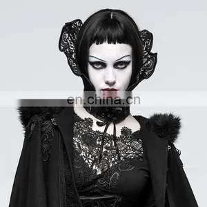 Punk Rave Gothic Victorian Black Lace Neck-corset Collar Head-piece S-219 thumbnail-1