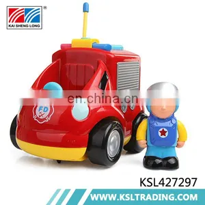 Mini 2 Channel Cartoon rc Car Fire Engine Toys for Kids thumbnail-1